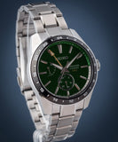 Seiko Presage Sharp Edged Series GMT Green Dial Silver Steel Strap Watch For Men - SPB219J1 Authentic Buy Shop Now