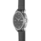 Tissot Automatics III Day Date Black Dial Black Leather Strap Watch For Men - T065.430.16.051.00 Authentic Buy Shop Now