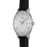 Tissot T Classic Tradition Silver Dial Brown Leather Strap Watch For Men - T063.610.16.038.00 Authentic Buy Shop Now