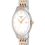 Tissot T Classic Tradition White Dial Two Tone Mesh Bracelet Watch For Men - T063.610.22.037.01 Authentic Buy Shop Now