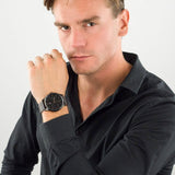 Tommy Hilfiger Weston Chronograph Black Dial Black Mesh Bracelet Watch For Men - 1710505 Authentic Buy Shop Now