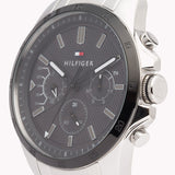 Tommy Hilfiger Iconic Quartz Black Dial Silver Steel Strap Watch for Men - 1791564 Authentic Buy Shop Now