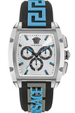 Versace Dominus Chronograph Silver Dial Black Rubber Strap Watch For Men - VE6H00123 Authentic Buy Shop Now