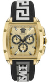 Versace Dominus Chronograph Gold Dial Black Silicone Strap Watch For Men - VE6H00223 Authentic Buy Shop Now