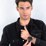 Diesel Mega Chief Chronograph Black Dial Grey Nylon Strap Watch For Men - DZ4523 Authentic Buy Shop Now