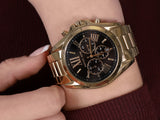 Michael Kors Bradshaw Black Dial Gold Steel Strap Watch for Women - MK5739 Authentic Buy Shop Now