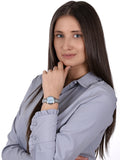 Michael Kors Runway Mercer Quartz Mother of Pearl Blue Dial Silver Steel Strap Watch For Women - MK6857 Authentic Buy Shop Now