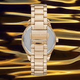 Michael Kors Layton Three Hand Mother of Pearl White Dial Gold Steel Strap Watch For Women - MK6870 Authentic Buy Shop Now