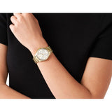 Michael Kors Everest Chronograph White Dial Gold Steel Strap Watch For Women - MK7212 Authentic Buy Shop Now