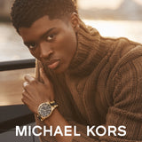 Michael Kors Everest Chronograph Black Dial Two Tone Steel Strap Watch For Men - MK8979 Authentic Buy Shop Now