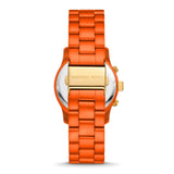 Michael Kors Runway Chronograph Limited Edition Orange Dial Orange Steel Strap Watch for - MK7477LE Authentic Buy Shop Now
