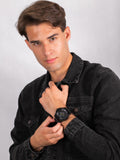Diesel Mega Chief Chronograph Black Dial Black Mesh Bracelet Watch For Men - DZ4514 Authentic Buy Shop Now