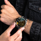 Diesel Mega Chief Chronograph Black Dial Grey Nylon Strap Watch For Men - DZ4523 Authentic Buy Shop Now