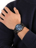 Fossil Coachman Chronograph Blue Dial Black Leather Strap Watch for Men - CH2564 Authentic Buy Shop Now
