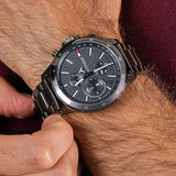Tommy Hilfiger Bank Grey Dial Grey Steel Strap Watch for Men - 1791719 Authentic Buy Shop Now