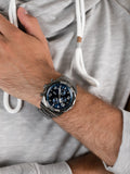 Fossil Bronson Chronograph Blue Dial Grey Steel Strap Watch for Men - FS5711 Authentic Buy Shop Now