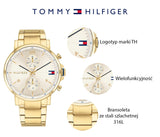 Tommy Hilfiger Daniel White Dial Gold Steel Strap Watch for Men - 1710415 Authentic Buy Shop Now