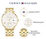 Tommy Hilfiger Jenna Quartz White Dial Gold Steel Strap Watch for Women - 1782069 Authentic Buy Shop Now
