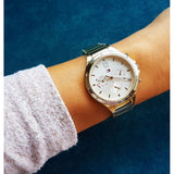 Tommy Hilfiger Eve Chronograph Quartz White Dial Gold Steel Strap Watch For Women - 1782278 Authentic Buy Shop Now
