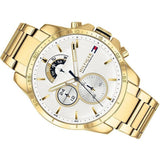 Tommy Hilfiger Iconic Quartz White Dial Gold Steel Strap Watch for Men - 1791538 Authentic Buy Shop Now