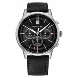 Tommy Hilfiger Kyle Quartz Black Dial Black Leather Strap Watch for Men - 1791630 Authentic Buy Shop Now