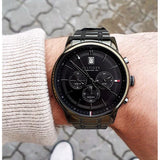 Tommy Hilfiger Quartz Black Dial Black Steel Strap Watch for Men - 1791634 Authentic Buy Shop Now