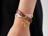 Versace Medusa Lock Icon Gold Dial Red Leather Strap Watch for Women - VEDW00319 Authentic Buy Shop Now