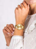 Guess Chiffon Gold Dial Gold Mesh Bracelet Watch For Women - W1083L2 Authentic Buy Shop Now