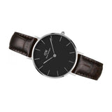 Daniel Wellington Classic Petite York Black Dial Brown Leather Strap Watch For Women - DW00100182 Authentic Buy Shop Now