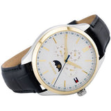 Tommy Hilfiger Oliver Analog Silver Dial Black Leather Strap Watch for Men - 1791305 Authentic Buy Shop Now