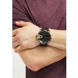 Diesel Uber Chief Two Hand Black Dial Black Leather Strap Watch For Men - DZ7377 Authentic Buy Shop Now