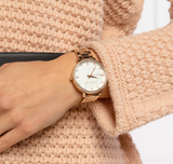 Michael Kors Pyper Three-Hand White Dial Rose Gold Steel Strap Watch For Women - MK4594 Authentic Buy Shop Now