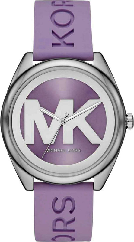 Michael Kors Janelle Three Hand Purple Dial Purple Rubber Strap Watch For Women - MK7143 Authentic Buy Shop Now