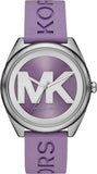Michael Kors Janelle Three Hand Purple Dial Purple Rubber Strap Watch For Women - MK7143 Authentic Buy Shop Now