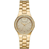 Michael Kors Lennox Three Hand Gold Dial Gold Steel Strap Watch For Women - MK7289 Authentic Buy Shop Now