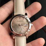 Burberry The City Diamonds Beige Dial Beige Leather Strap Watch for Women - BU9131 Authentic Buy Shop Now