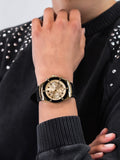 Guess Athena Gold Dial Black Rubber Strap Watch For Women - GW0030L2 Authentic Buy Shop Now