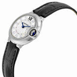 Cartier Ballon Bleu de Cartier Diamonds Silver Dial Black Leather Strap Watch for Women - W4BB0008 Authentic Buy Shop Now