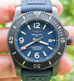 Breitling Superocean Automatic 46 Green Dial Green Rubber Strap Watch for Men - M173681A1L1S1 Authentic Buy Shop Now