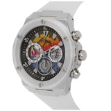 Guess Poseidon Chronograph Rainbow Dial White Silicone Strap Watch For Men - GW0425G4 Authentic Buy Shop Now