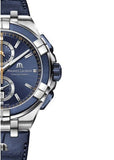 Maurice Lacroix Aikon Chronograph Blue Dial Blue Leather Strap Watch For Men - AI1018-SS001-432-4 Authentic Buy Shop Now