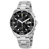 Tag Heuer Aquaracer Calibre 16 Day-Date Black Dial Silver Steel Strap Watch for Men - CAY211A.BA0927 Authentic Buy Shop Now