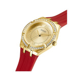 Guess Cosmo Diamonds Gold Dial Red Rubber Strap Watch for Women - GW0034L6 Authentic Buy Shop Now