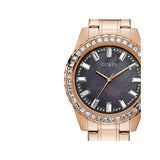 Guess Sparkler Diamonds Black Dial Rose Gold Steel Strap Watch for Women - GW0111L3 Authentic Buy Shop Now