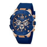 Guess Navigator Chronograph Blue Dial Blue Rubber Strap Watch for Men - GW0264G4 Authentic Buy Shop Now