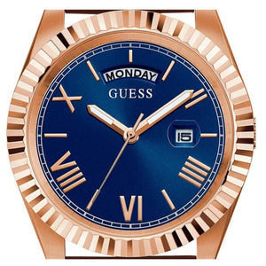 Guess Connoisseur Blue Dial Brown Leather Strap Watch For Men - GW0353G2 Authentic Buy Shop Now