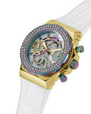 Guess Fusion Chronograph White Dial White Leather Strap Watch For Women - GW0553L2 Authentic Buy Shop Now