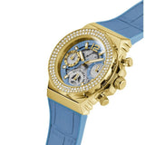 Guess Fusion Chronograph Blue Dial Blue Leather Strap Watch For Women - GW0553L3 Authentic Buy Shop Now