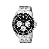 Guess Odyssey Black Dial Silver Steel Strap Watch For Men - W1107G1 Authentic Buy Shop Now