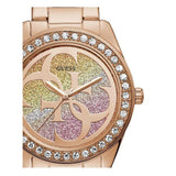 Guess G Twist Diamonds Rose Gold Dial Rose Gold Steel Strap Watch For Women - W1201L3 Authentic Buy Shop Now